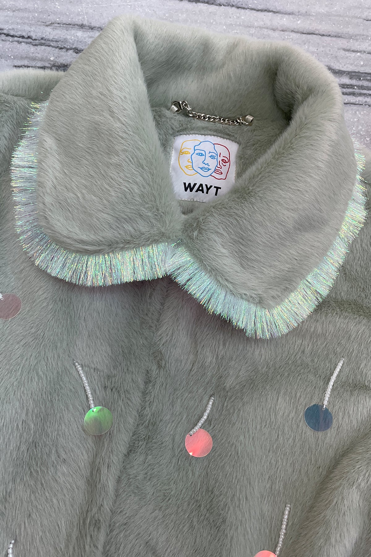 Aurora Sequined Faux Fur Coat