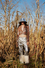 Görseli Galeri görüntüleyiciye yükleyin, Galaxy Metalik & Kahve Crop Blazer Ceket