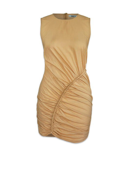 Beyond the Barre Ruched Dress – Camel