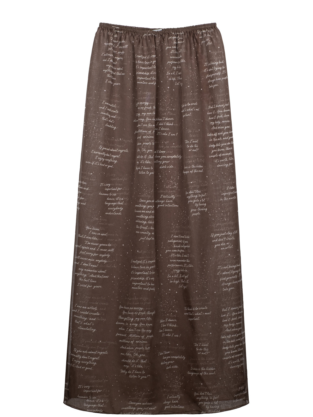 WAYT Ink Flow etek, koyu zeytin yeşili şifon kumaş, dekupe ürün görseli