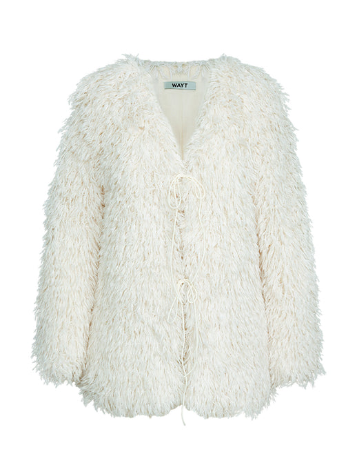Emprezaryo Feather-Textured Lurex Jacket