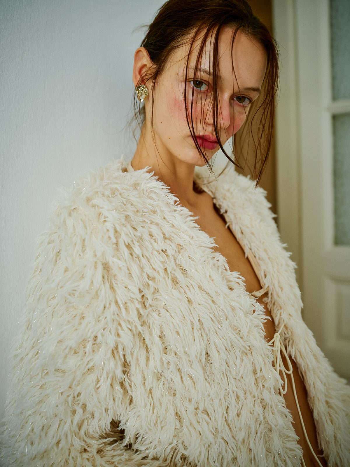 Impresario Feather-Textured Jacket