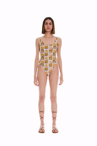 Tarot Print Recycled Swimsuit