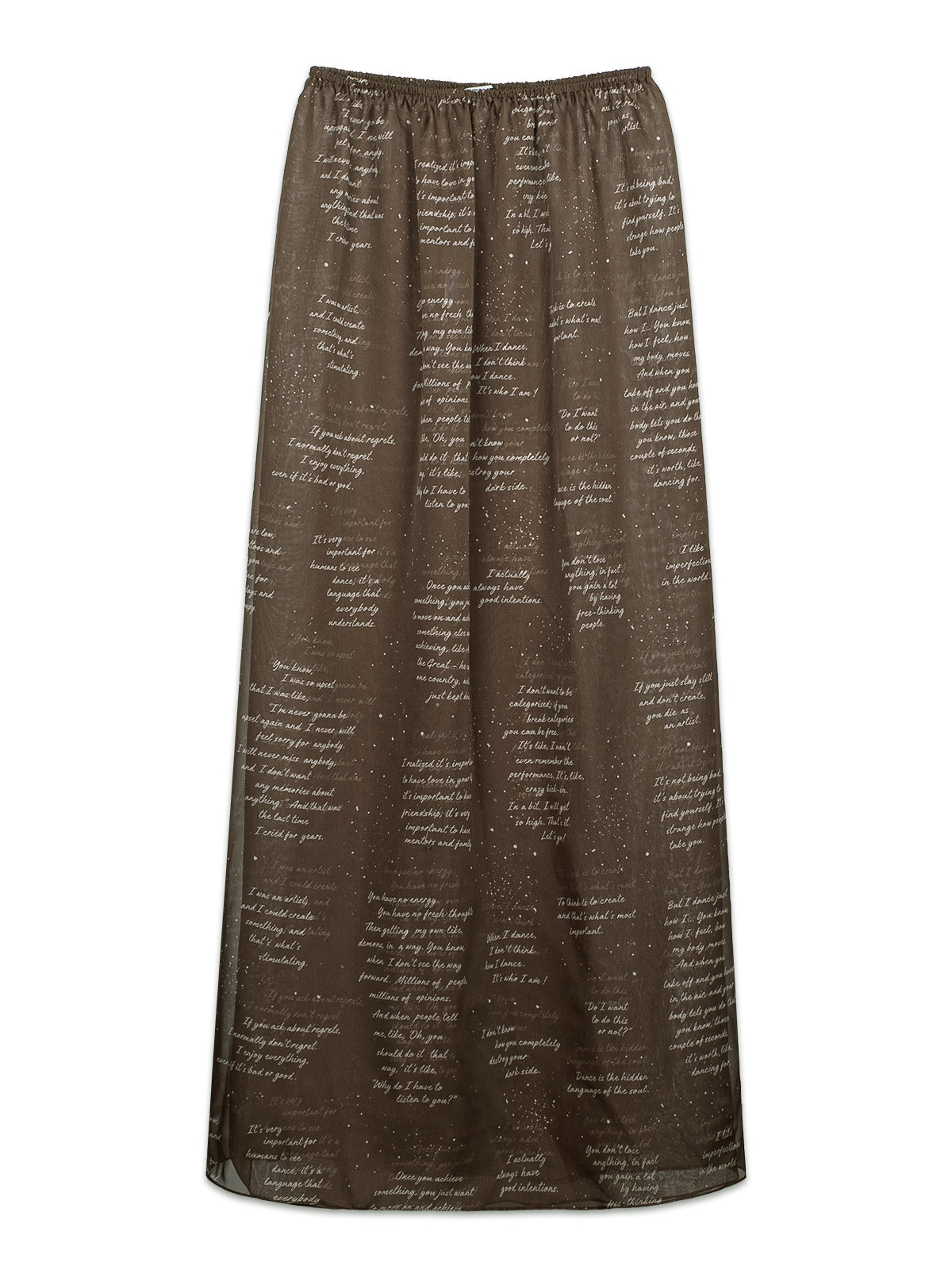 WAYT sheer chiffon skirt in olive green, lightweight fabric, flowy silhouette