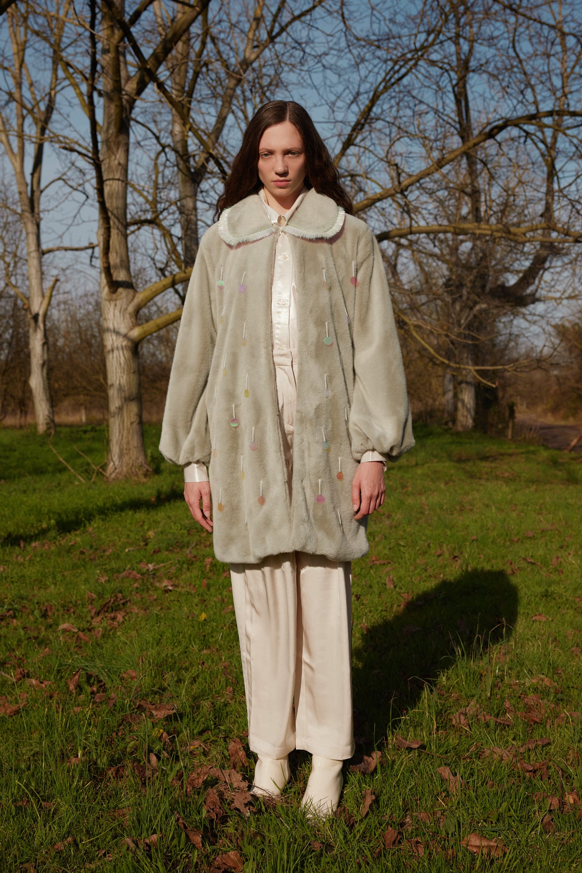 Aurora Sequined Faux Fur Coat