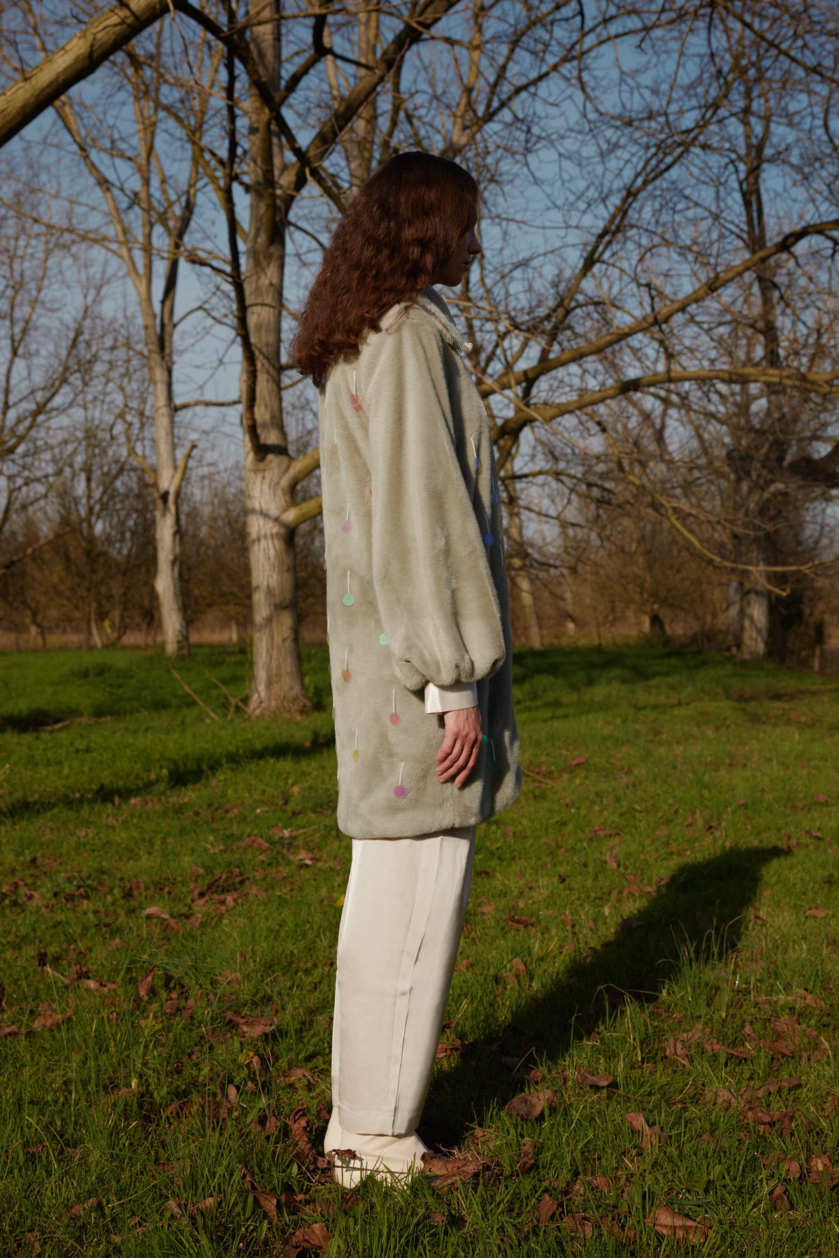 Aurora Sequined Faux Fur Coat