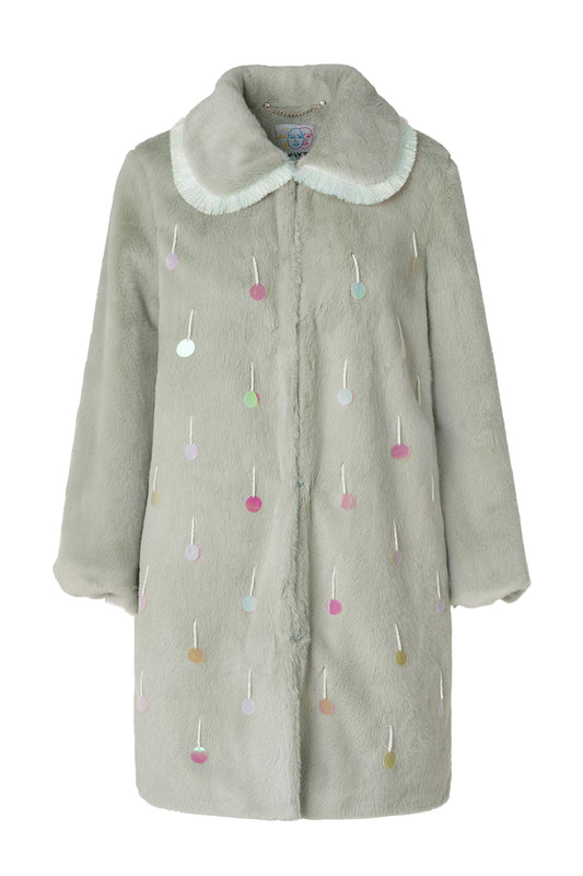 Aurora Sequined Faux Fur Coat