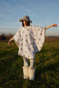 Cosmonaut Double Sided Faux Fur Poncho